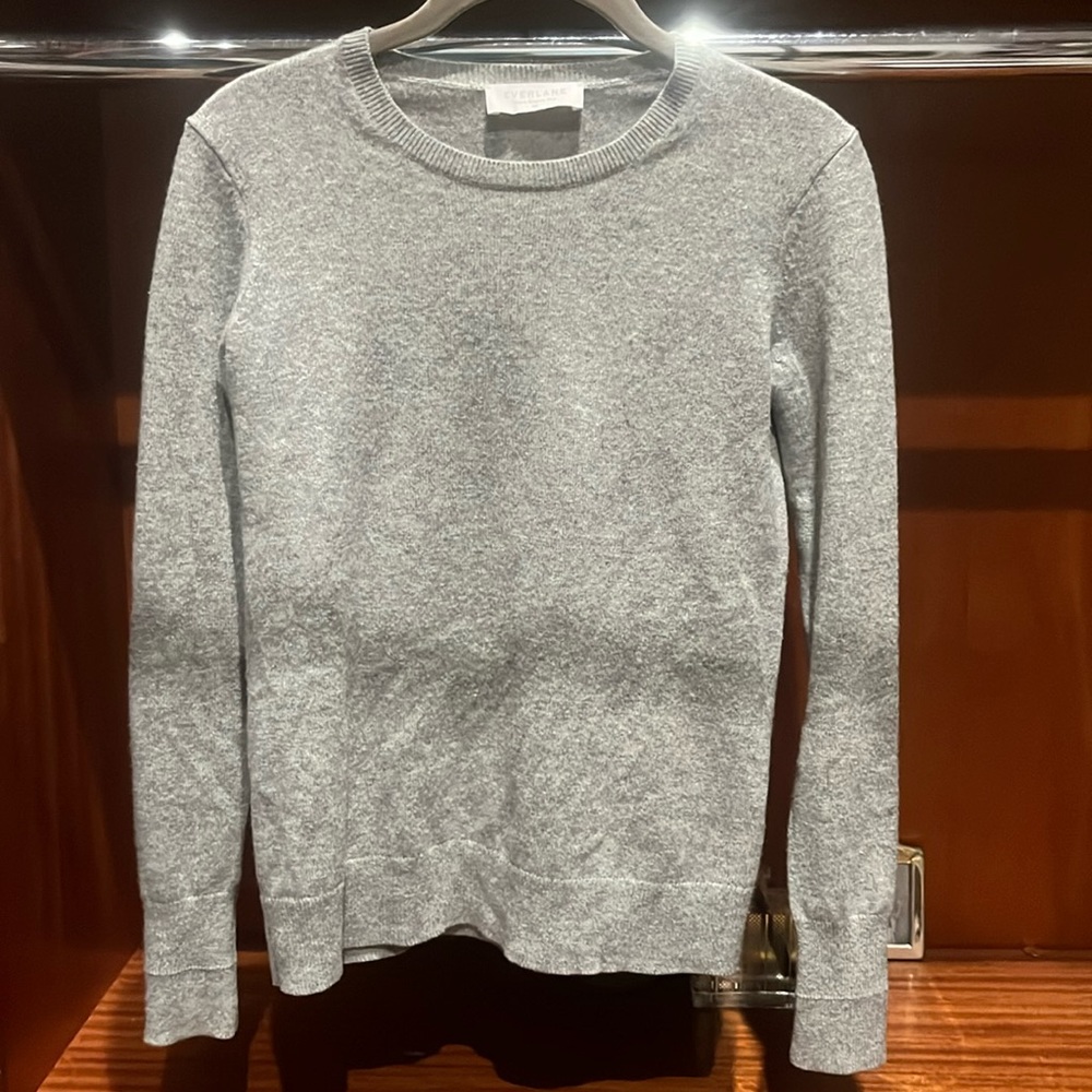Light gray cashmere sweater by Everlane